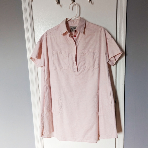 Naked & Famous strawberry dyed tunic shirt dress - Picture 2 of 4